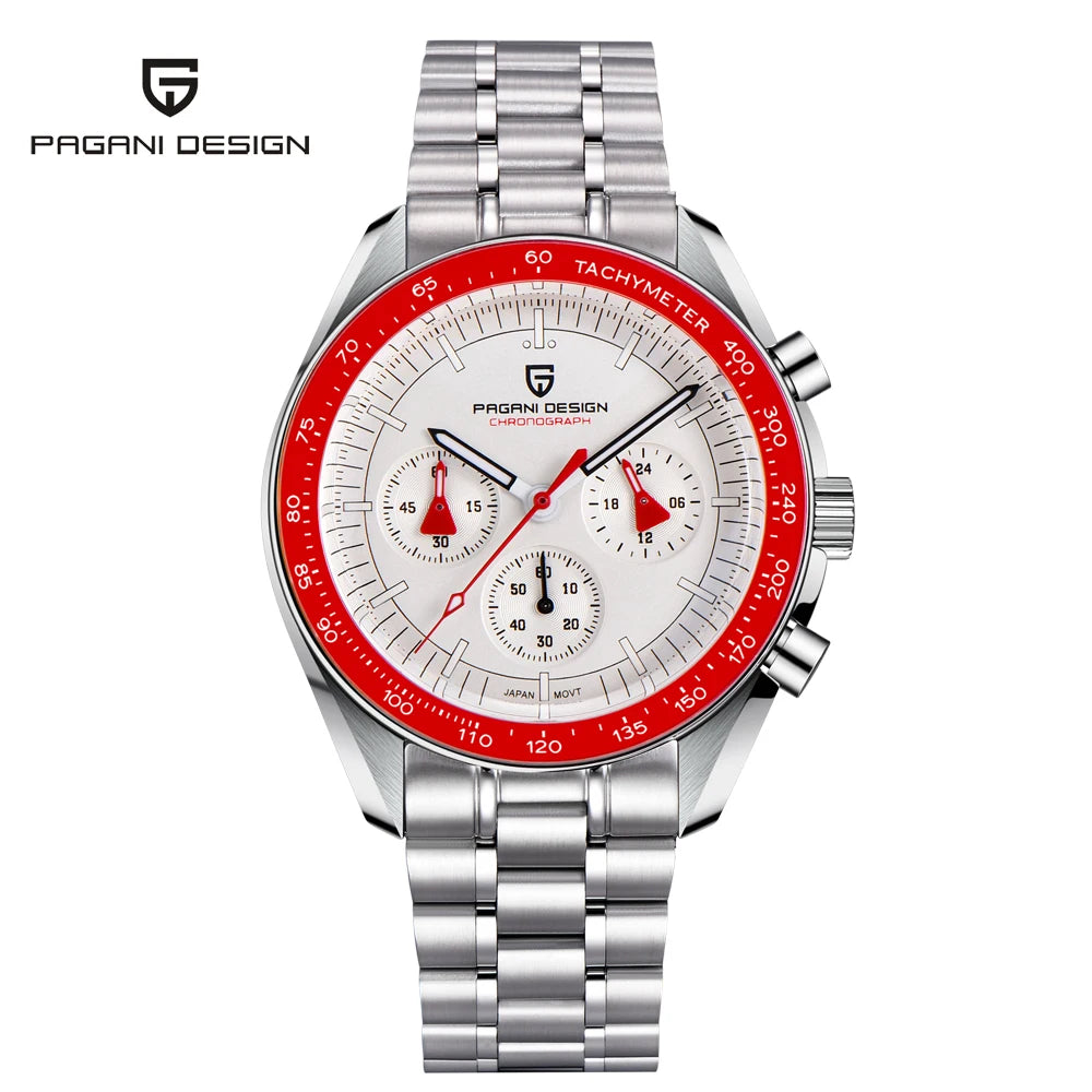 Pagani Design PD-1701B V5 Men’s Chronograph Watch – Moonwatch Tribute, Sapphire Crystal, 100M Water Resistant