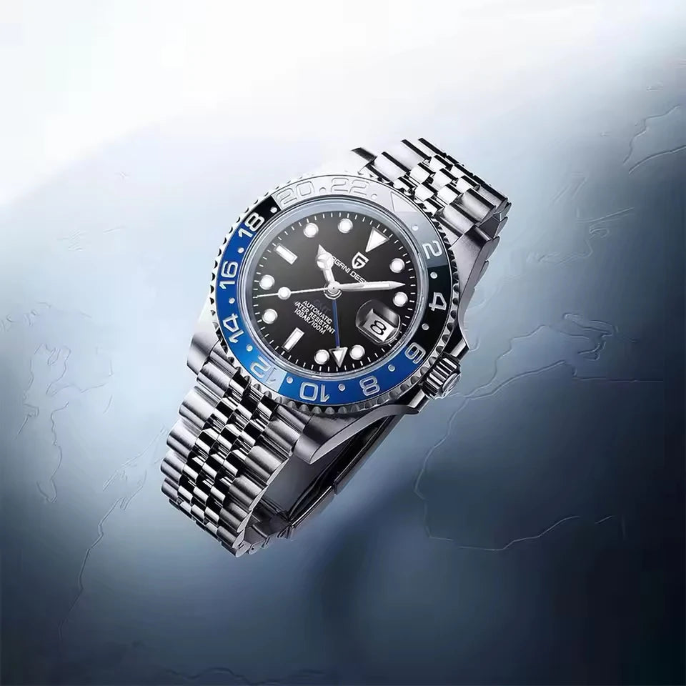 Pagani Design PD-1662 Men’s GMT Mechanical Watch – 40mm Sports, Sapphire Crystal, 100M Water Resistant