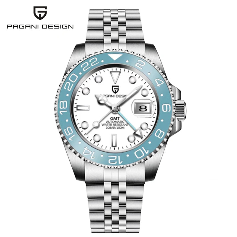 Pagani Design PD-1662 Men’s GMT Mechanical Watch – 40mm Sports, Sapphire Crystal, 100M Water Resistant