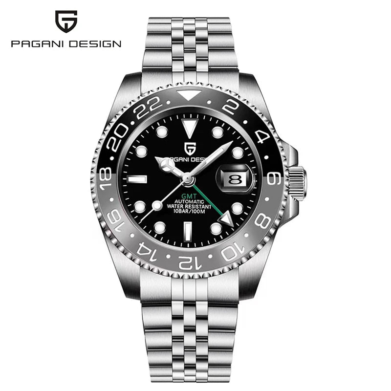 Pagani Design PD-1662 Men’s GMT Mechanical Watch – 40mm Sports, Sapphire Crystal, 100M Water Resistant