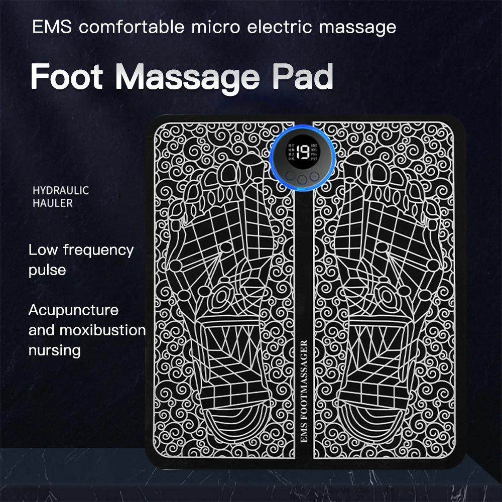 Almohadilla masajeadora de pies eléctrica, esterilla de masaje electroestimulador EMS, Masajeador muscular, relajación de pies, Masajeador de Fitness, carga USB