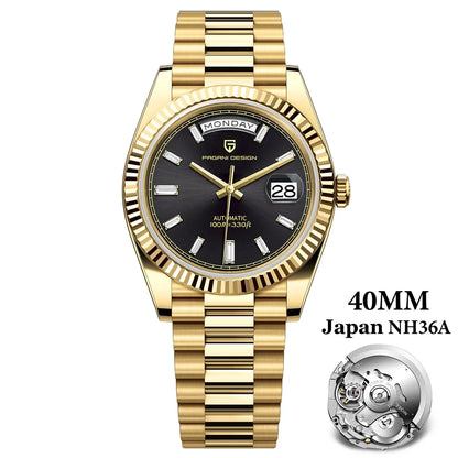 Pagani Design DD40 Men's Automatic Watch – NH36A Movement, Sapphire Crystal, 100M Water Resistant