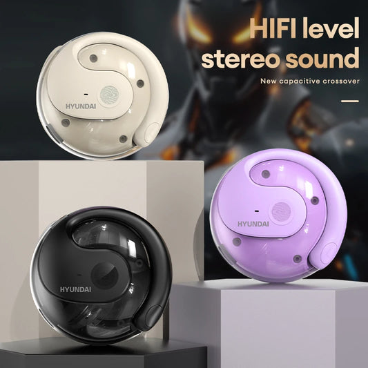 HYUNDAI HY-T26 Pro OWS auriculares con gancho para la oreja llamada HD auriculares Bluetooth batería de larga duración auriculares inalámbricos de música deportiva con micrófono
