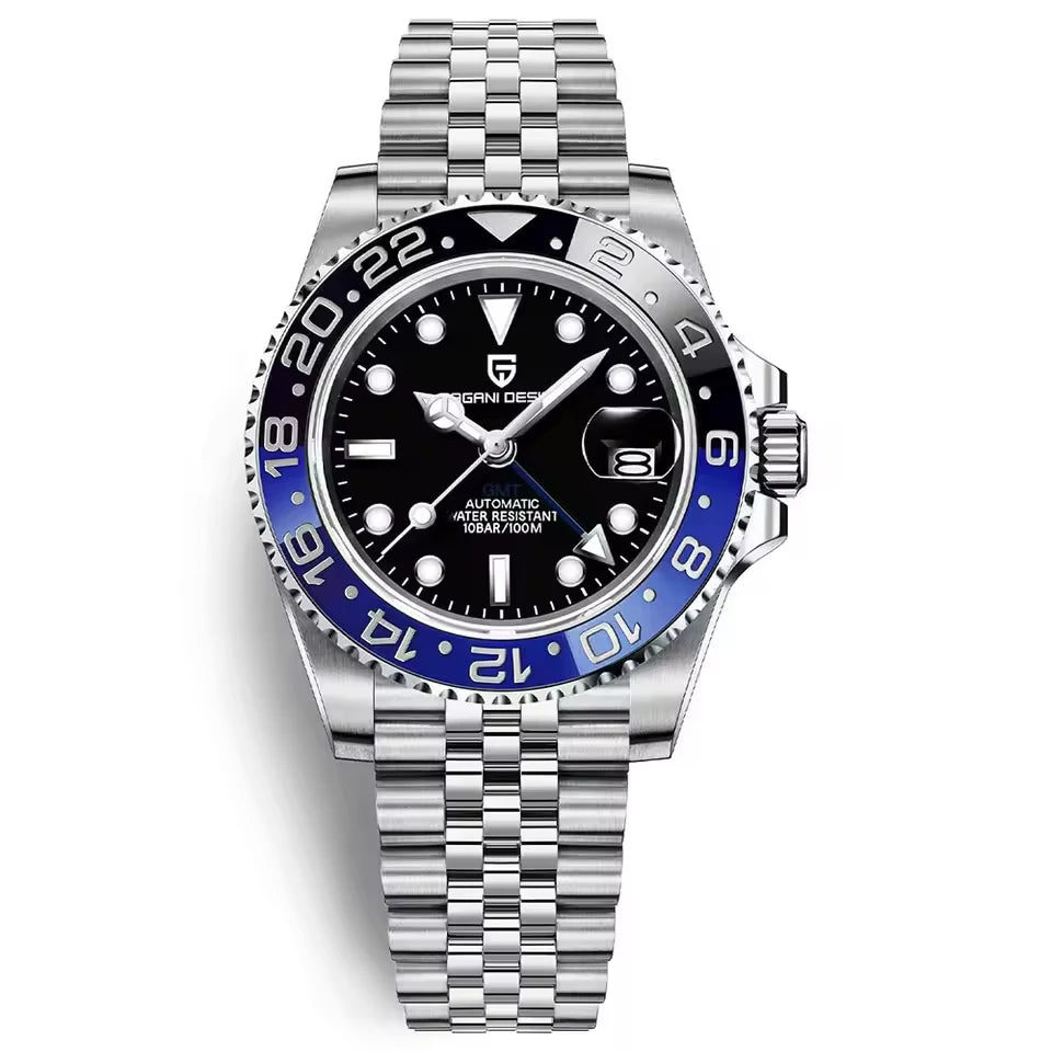 Pagani Design PD-1662 Men’s GMT Mechanical Watch – 40mm Sports, Sapphire Crystal, 100M Water Resistant