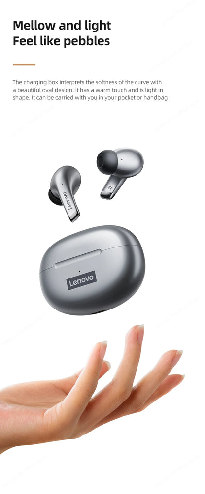 Lenovo-auriculares inalámbricos con Bluetooth LP5 100% originales, cascos de música HiFi con micrófono, deportivos, resistentes al agua, novedad de 2021