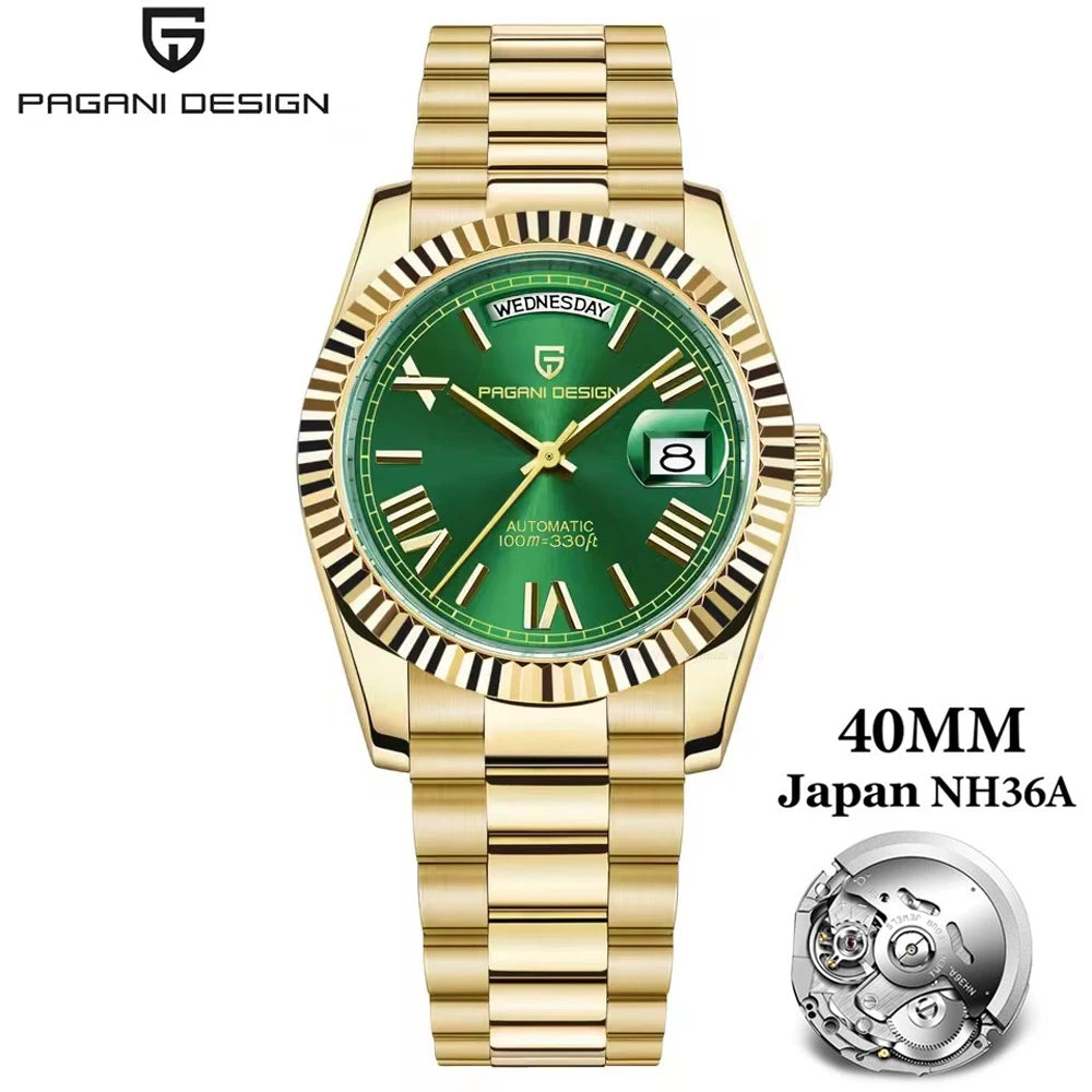Pagani Design DD40 Men's Automatic Watch – NH36A Movement, Sapphire Crystal, 100M Water Resistant