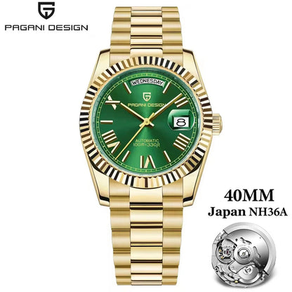 Pagani Design DD40 Men's Automatic Watch – NH36A Movement, Sapphire Crystal, 100M Water Resistant