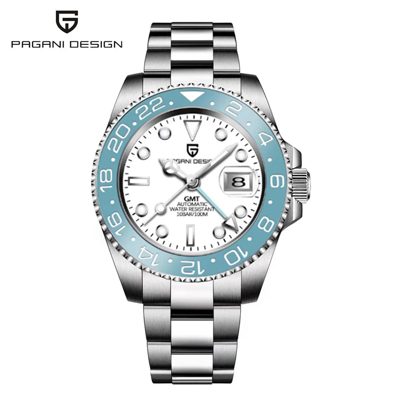 Pagani Design PD-1662 Men’s GMT Mechanical Watch – 40mm Sports, Sapphire Crystal, 100M Water Resistant