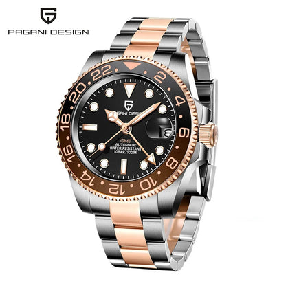 Pagani Design PD-1662 Men’s GMT Mechanical Watch – 40mm Sports, Sapphire Crystal, 100M Water Resistant