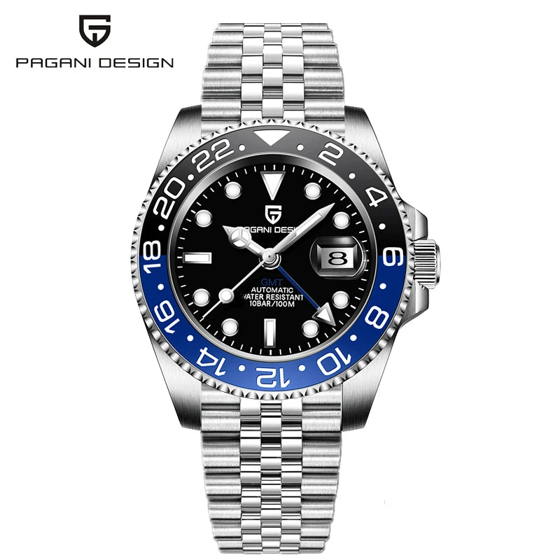 Pagani Design PD-1662 Men’s GMT Mechanical Watch – 40mm Sports, Sapphire Crystal, 100M Water Resistant