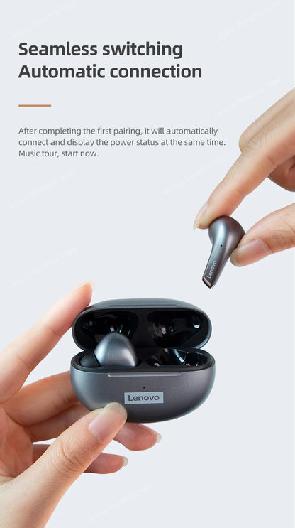 Lenovo-auriculares inalámbricos LP5, audífonos de música HiFi con Bluetooth, micrófono, deportivos, resistentes al agua, 100% originales, novedad de 2021