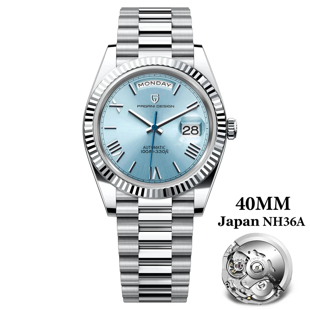 Pagani Design DD40 Men's Automatic Watch – NH36A Movement, Sapphire Crystal, 100M Water Resistant
