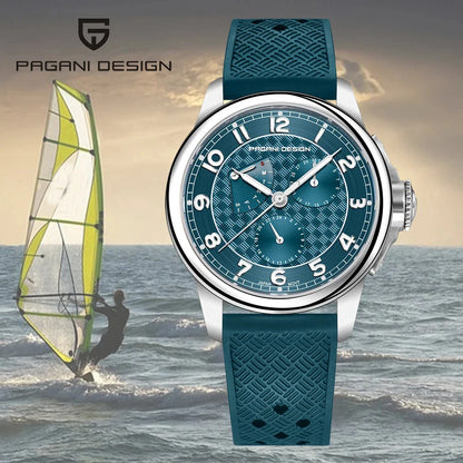 PAGANI DESIGN PD-1780 Men's Quartz Watch – Sapphire Crystal, 100M Waterproof, Luminous, Calendar