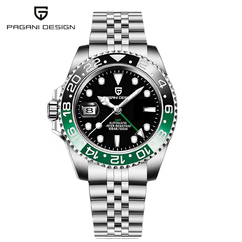 Pagani Design PD-1662 Men’s GMT Mechanical Watch – 40mm Sports, Sapphire Crystal, 100M Water Resistant