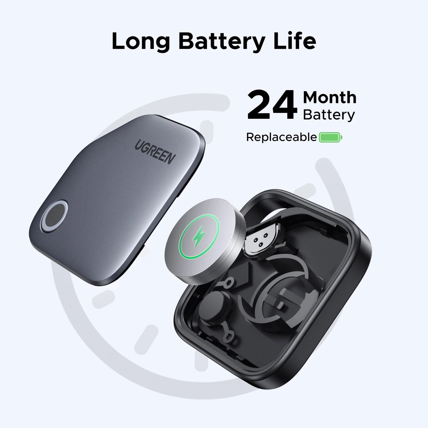 UGREEN Smart Tag Bluetooth Tracker, buscador de llaves Localizador de artículos SmartTag Batería de hasta 2 años para iPhone Apple Find My (solo IOS)
