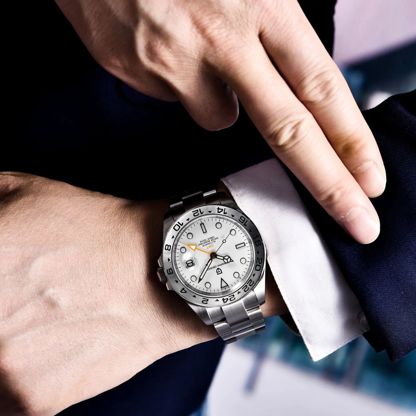 Pagani Design PD-1682 Men’s GMT Automatic Watch – 42mm Vintage, Sapphire Crystal, 100M Water Resistant