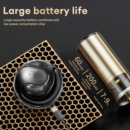 HYUNDAI HY-T26 Pro OWS auriculares con gancho para la oreja llamada HD auriculares Bluetooth batería de larga duración auriculares inalámbricos de música deportiva con micrófono