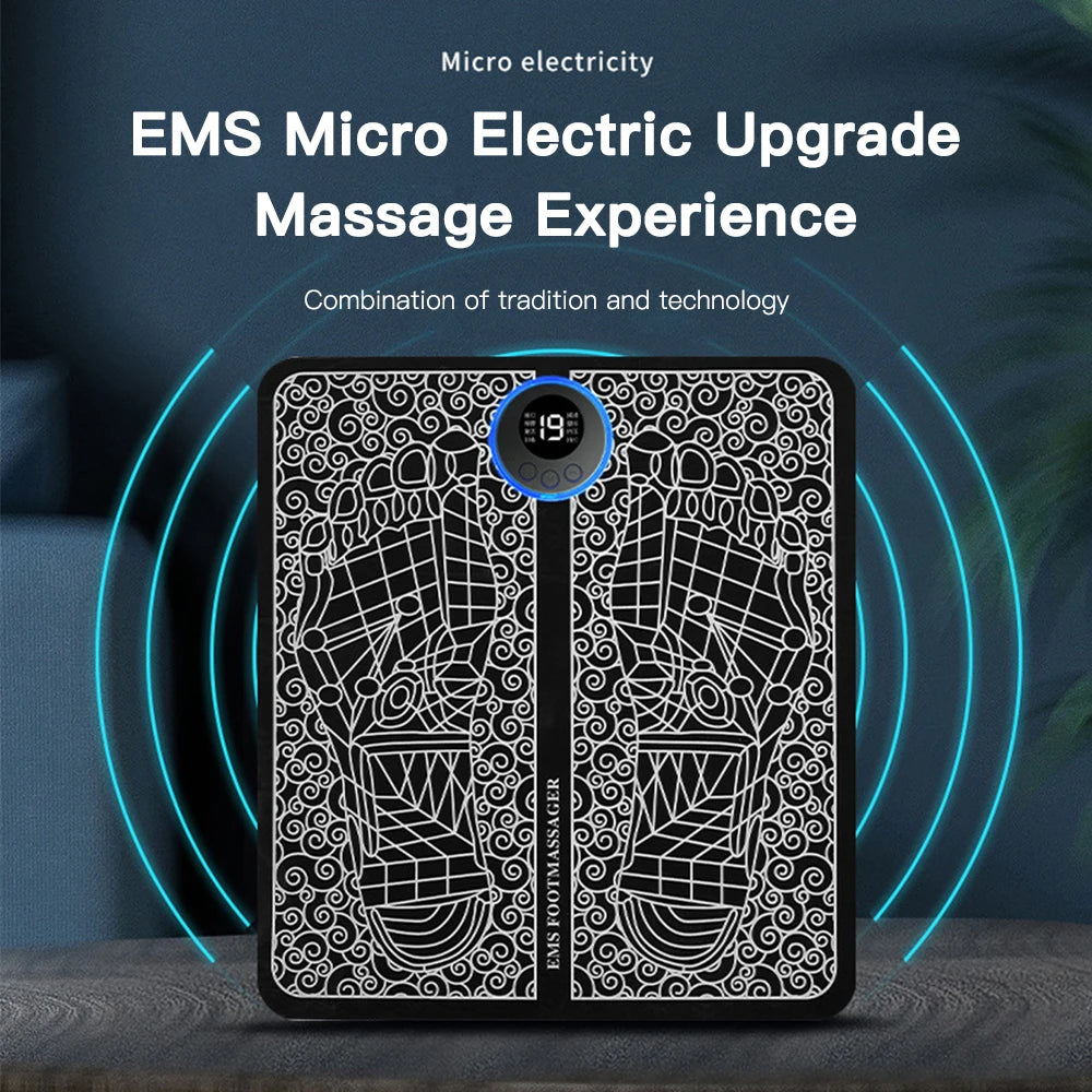 Almohadilla masajeadora de pies eléctrica, esterilla de masaje electroestimulador EMS, Masajeador muscular, relajación de pies, Masajeador de Fitness, carga USB