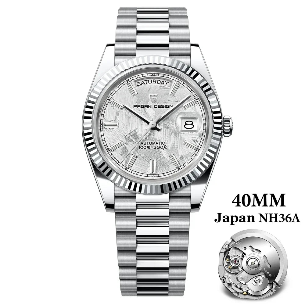 Pagani Design DD40 Men's Automatic Watch – NH36A Movement, Sapphire Crystal, 100M Water Resistant