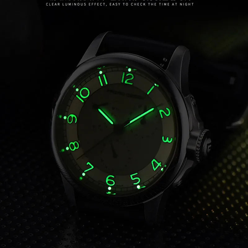 PAGANI DESIGN PD-1780 Men's Quartz Watch – Sapphire Crystal, 100M Waterproof, Luminous, Calendar