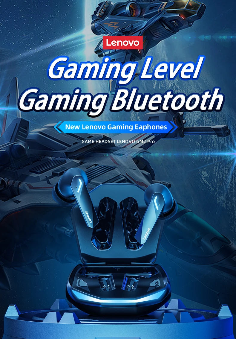 Lenovo GM2 Pro TWS inalámbrico Bluetooth V5.3 auriculares HD llamada baja latencia auriculares modo Dual música Gaming auriculares GM2PRO