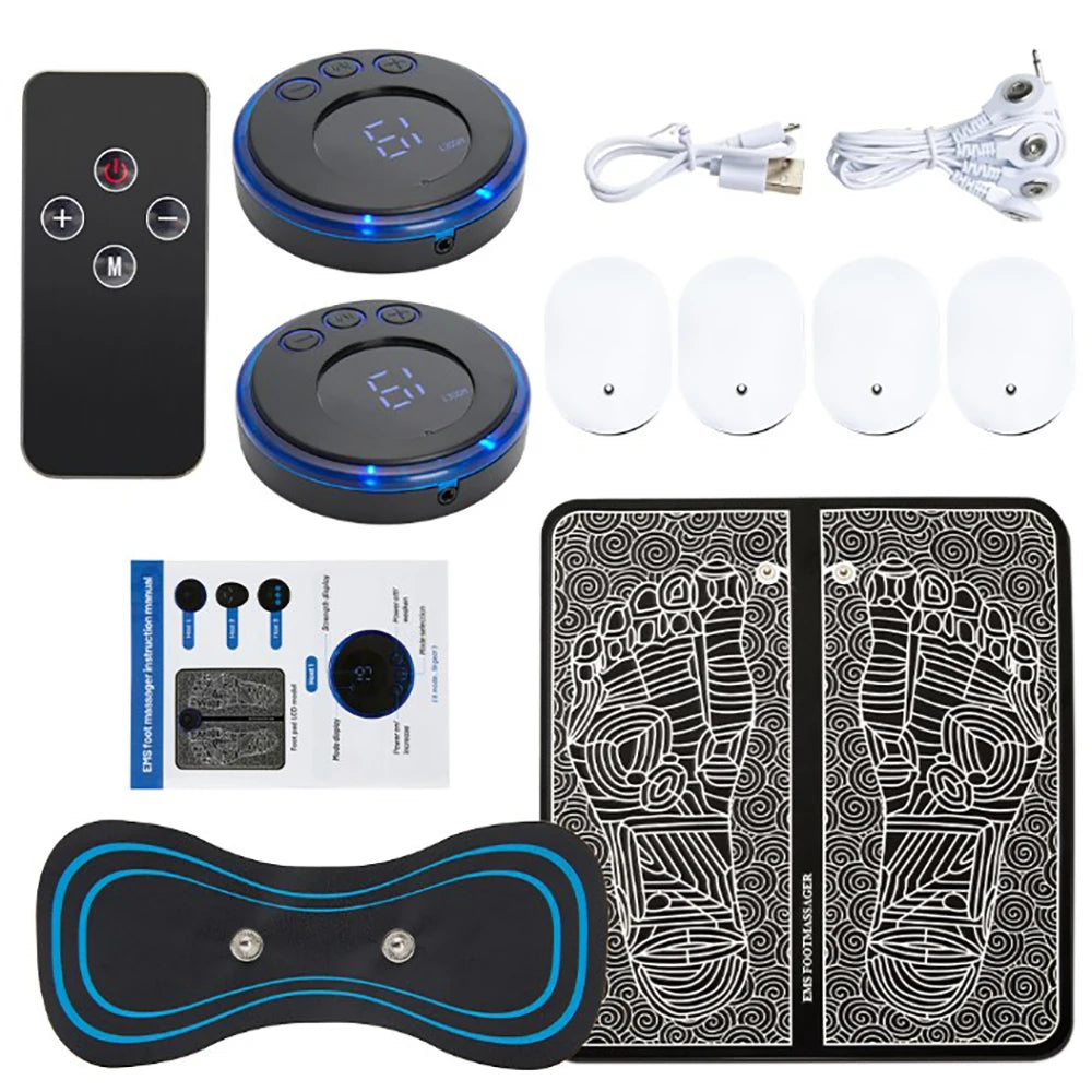 Almohadilla masajeadora de pies eléctrica, esterilla de masaje electroestimulador EMS, Masajeador muscular, relajación de pies, Masajeador de Fitness, carga USB