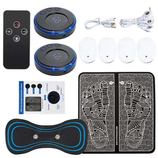Almohadilla masajeadora de pies eléctrica, esterilla de masaje electroestimulador EMS, Masajeador muscular, relajación de pies, Masajeador de Fitness, carga USB