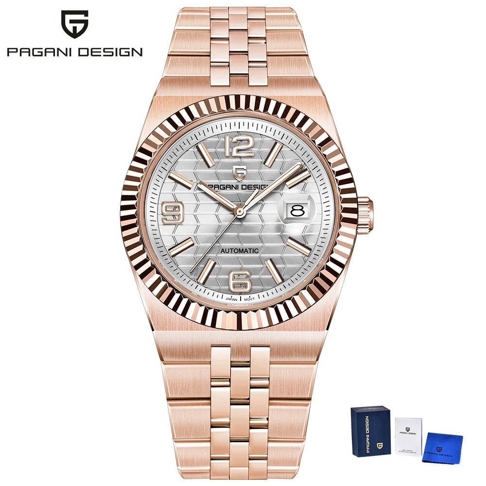 Pagani Design YS027 Men’s Automatic Watch – 3D Rhombus Dial, Miyota 8215, Sapphire Crystal, 100M Water Resistant