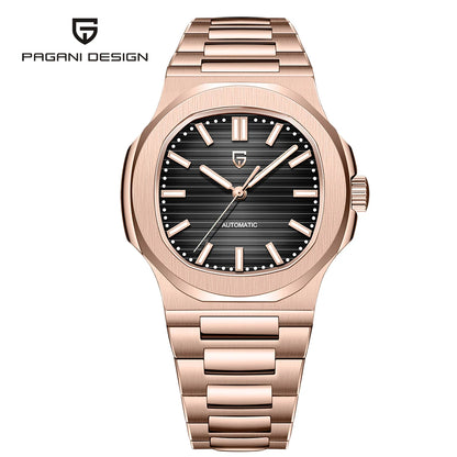 Pagani Design PD-1728 Men’s Automatic Watch – Rose Gold, Sapphire Crystal, 100M Water Resistant