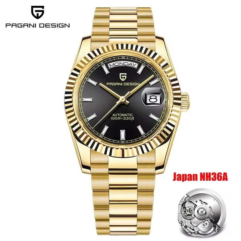 Pagani Design DD40 Men's Automatic Watch – NH36A Movement, Sapphire Crystal, 100M Water Resistant