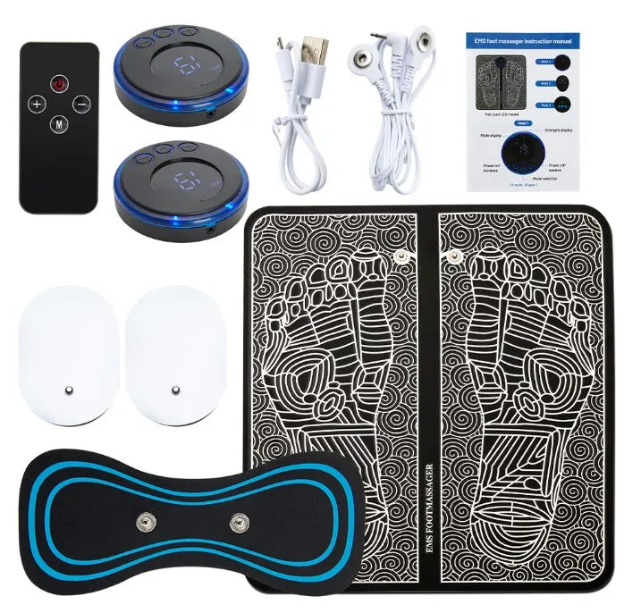 Almohadilla masajeadora de pies eléctrica, esterilla de masaje electroestimulador EMS, Masajeador muscular, relajación de pies, Masajeador de Fitness, carga USB