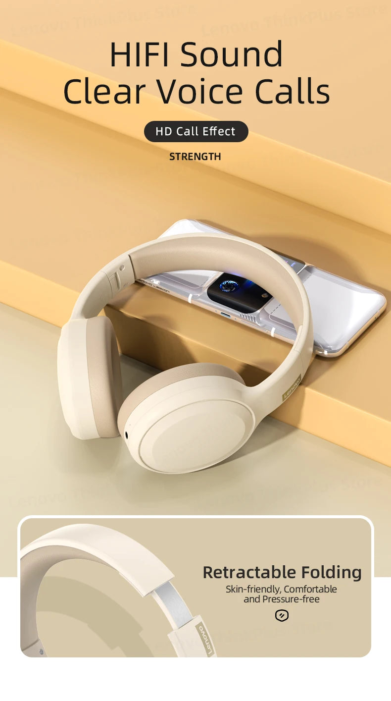 Original Lenovo th30 auriculares inalámbricos auriculares para juegos Bluetooth 5,0 auriculares plegables auriculares deportivos