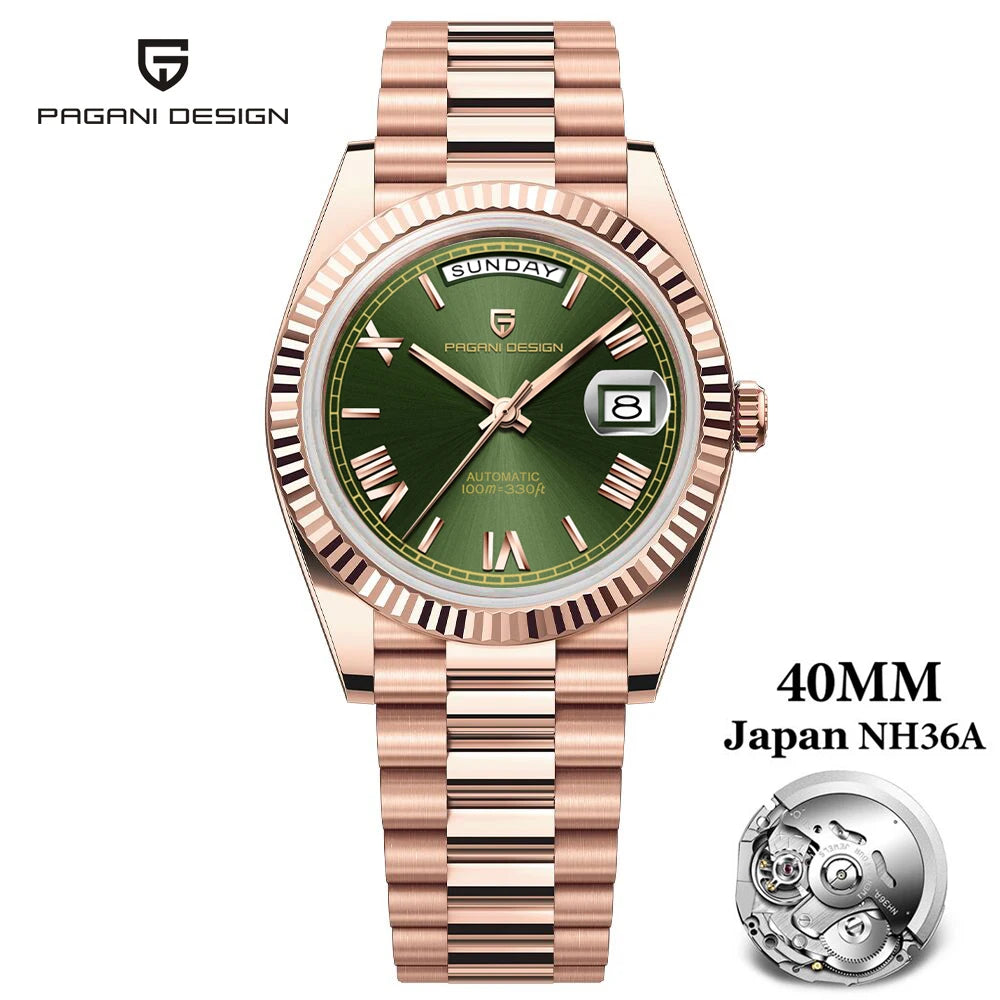 Pagani Design DD40 Men's Automatic Watch – NH36A Movement, Sapphire Crystal, 100M Water Resistant