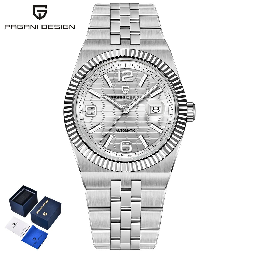 Pagani Design YS027 Men’s Automatic Watch – 3D Rhombus Dial, Miyota 8215, Sapphire Crystal, 100M Water Resistant
