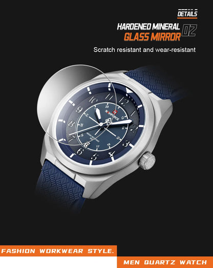 NAVIFORCE NF9281T Men's Quartz Watch – Tactical Style, Shockproof, 30M Waterproof, Silicone Strap