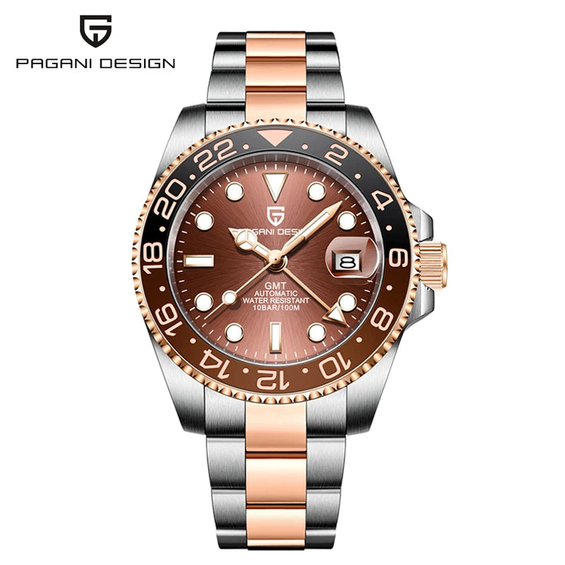 Pagani Design PD-1662 Men’s GMT Mechanical Watch – 40mm Sports, Sapphire Crystal, 100M Water Resistant
