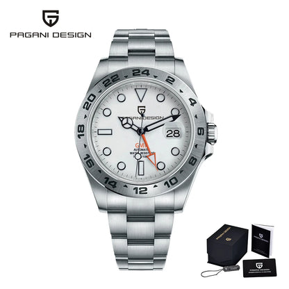 Pagani Design PD-1682 Men’s GMT Automatic Watch – 42mm Vintage, Sapphire Crystal, 100M Water Resistant