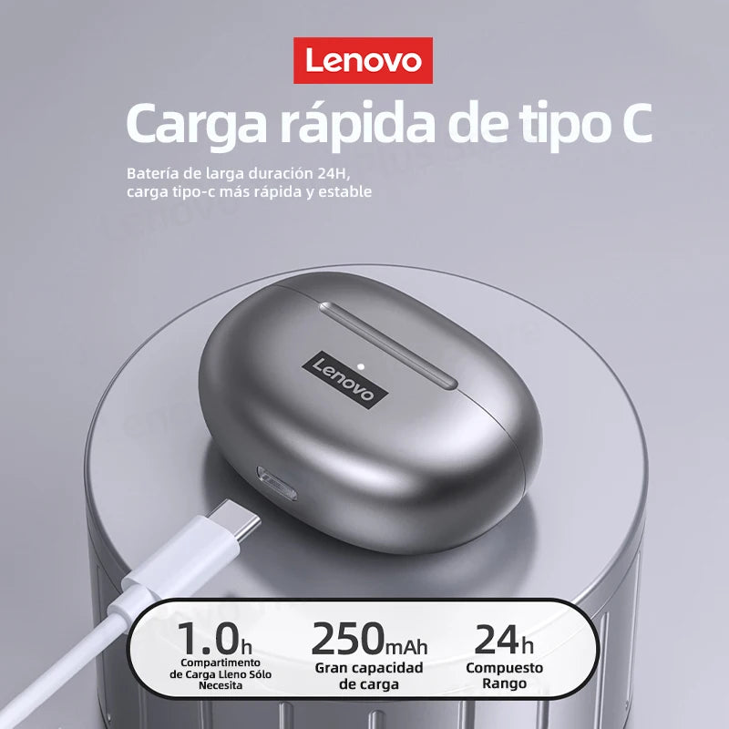 Lenovo-auriculares inalámbricos LP5, audífonos de música HiFi con Bluetooth, micrófono, deportivos, resistentes al agua, 100% originales, novedad de 2021