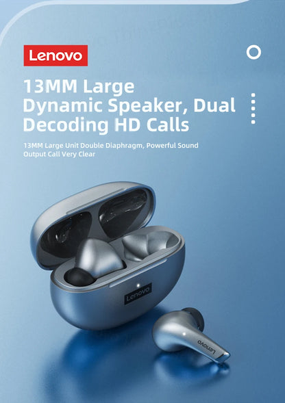 Lenovo-auriculares inalámbricos con Bluetooth LP5 100% originales, cascos de música HiFi con micrófono, deportivos, resistentes al agua, novedad de 2021