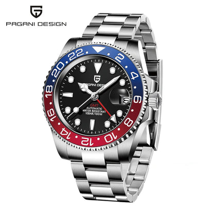 Pagani Design PD-1662 Men’s GMT Mechanical Watch – 40mm Sports, Sapphire Crystal, 100M Water Resistant
