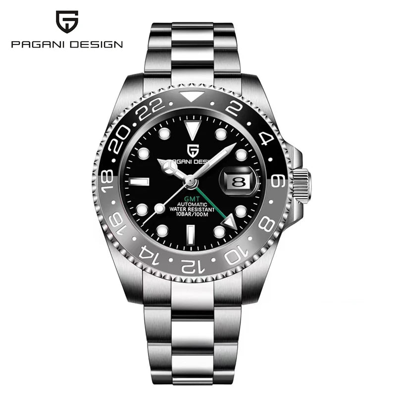 Pagani Design PD-1662 Men’s GMT Mechanical Watch – 40mm Sports, Sapphire Crystal, 100M Water Resistant