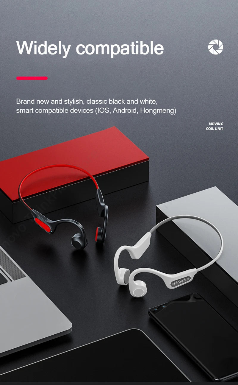 Lenovo-auriculares de conducción ósea X3 Pro, cascos inalámbricos con gancho para la oreja, Bluetooth, Hifi, con micrófono, resistentes al agua