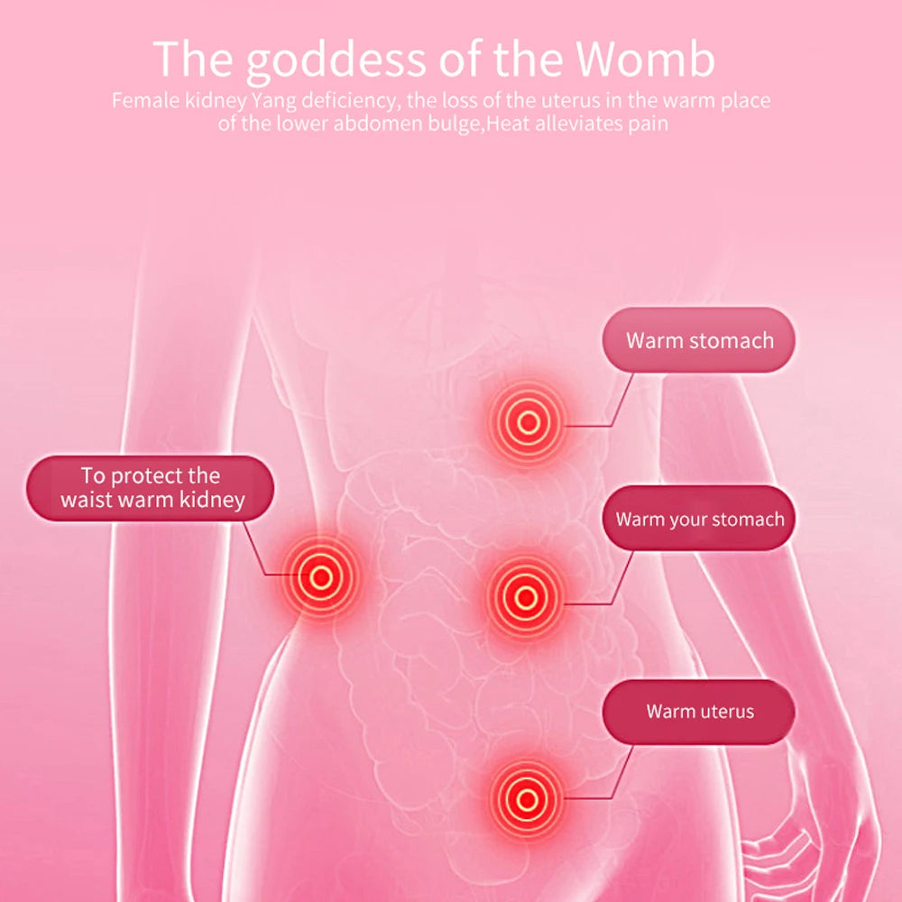 Almohadilla térmica Menstrual, cinturón de palacio cálido inteligente para aliviar el dolor de la cintura durante la menstruación, herramientas de masaje de cintura Abdominal
