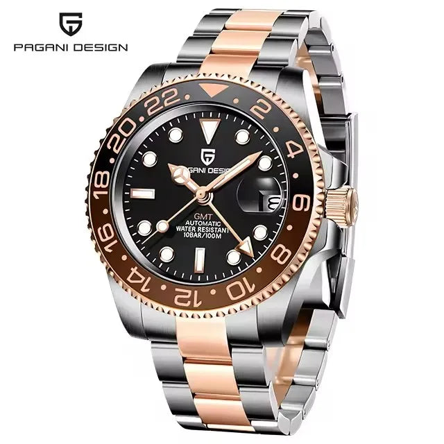 Pagani Design PD-1662 Men’s GMT Automatic Watch – 40mm, Sapphire Crystal, 100M Water Resistant
