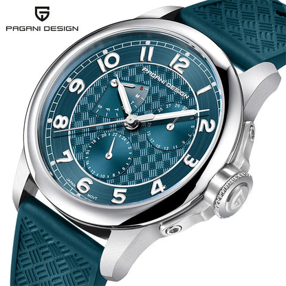 PAGANI DESIGN PD-1780 Men's Quartz Watch – Sapphire Crystal, 100M Waterproof, Luminous, Calendar
