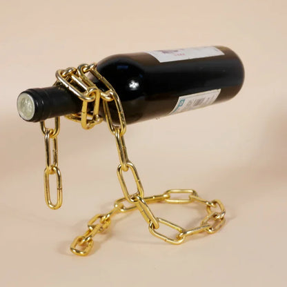 Soporte Mágico para Botellas de Vino – Suspensión de Cadena de Hierro para Cocina, Comedor o Bodega