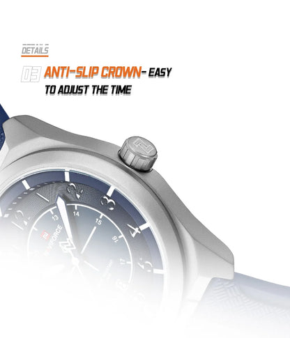NAVIFORCE NF9281T Men's Quartz Watch – Tactical Style, Shockproof, 30M Waterproof, Silicone Strap