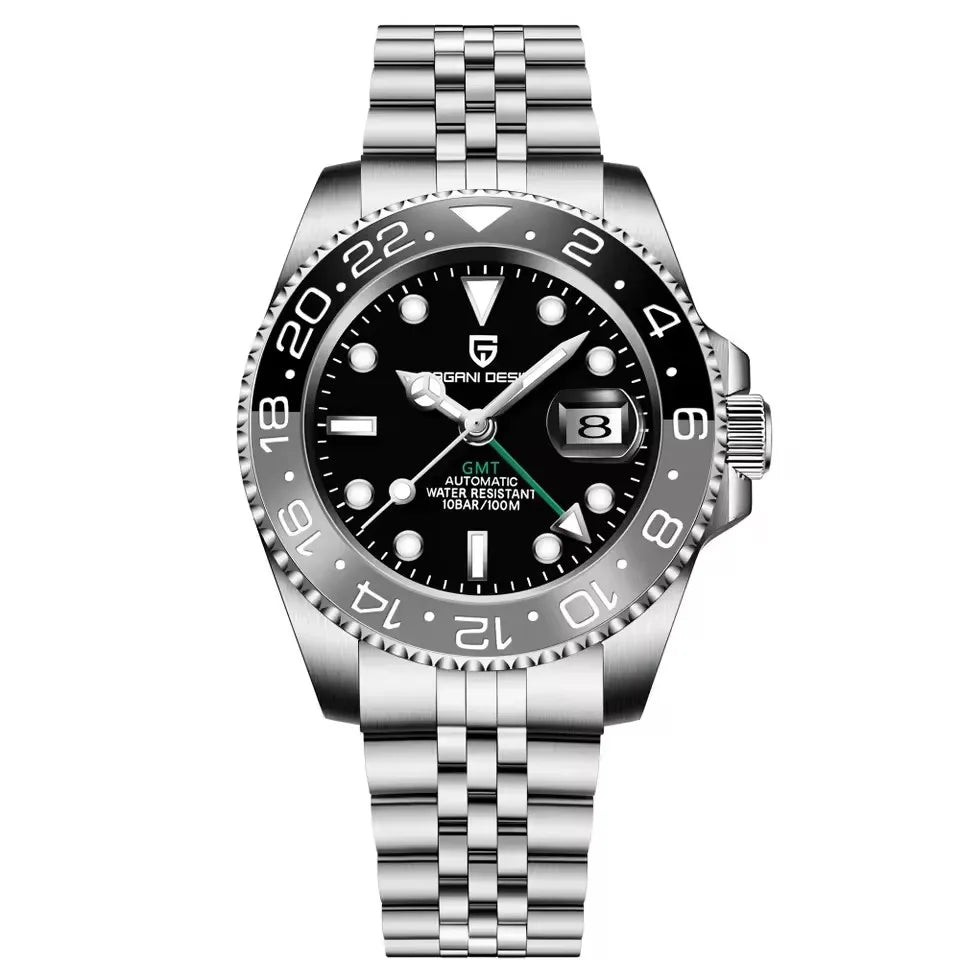Pagani Design PD-1662 Men’s GMT Automatic Watch – 40mm, Sapphire Crystal, 100M Water Resistant