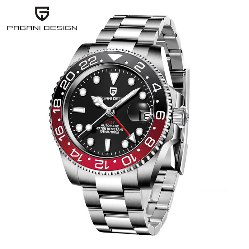 Pagani Design PD-1662 Men’s GMT Mechanical Watch – 40mm Sports, Sapphire Crystal, 100M Water Resistant