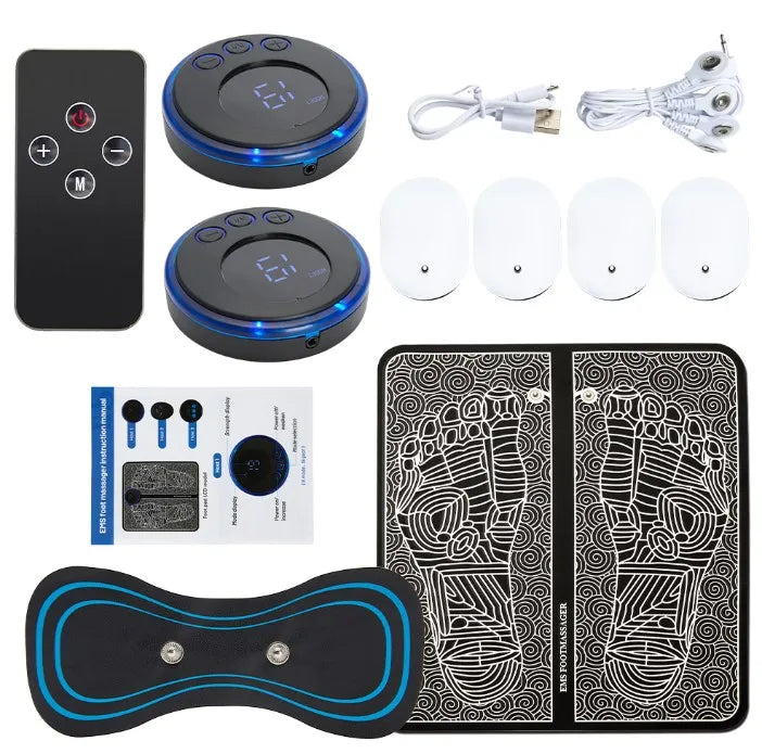 Almohadilla masajeadora de pies eléctrica, esterilla de masaje electroestimulador EMS, Masajeador muscular, relajación de pies, Masajeador de Fitness, carga USB